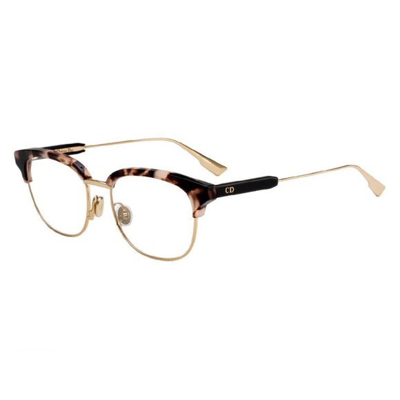 NEW AUTHENTIC MYDIORO2 H4V00 HAVANA GOLD CLEAR BROWLINE WOMEN DIOR EYEGLASSES - Picture 1 of 3